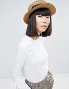 Genie By Eugenia Kim Tess Camel Straw Hat With Black Bow Trim - Beige