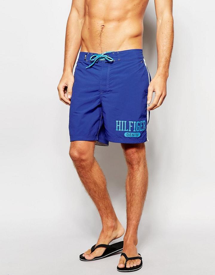 Tommy Hilfiger Logo Board Shorts - Blue