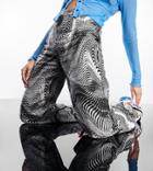 Asyou Swirl Print Dad Jeans In Monochrome-multi