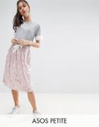Asos Petite Velvet Skirt With Drawstring Waist - Pink