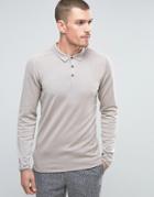 Selected Homme Long Sleeve Knitted Polo - Stone