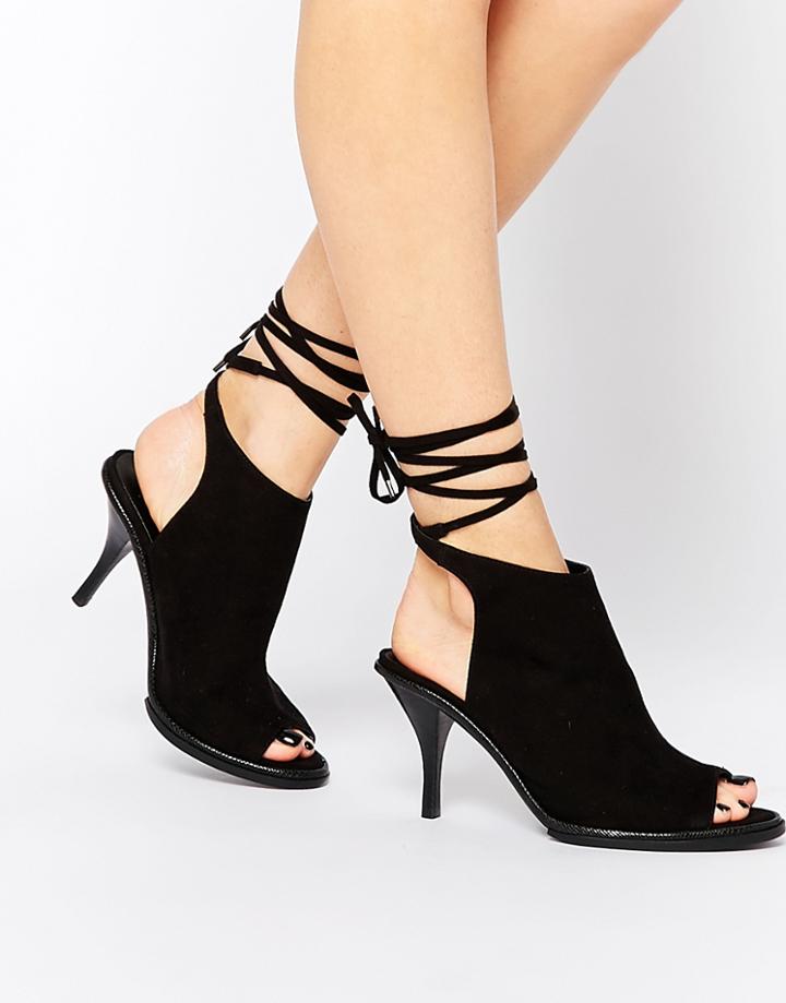 Asos Reliza Tie Up Ankle Boots - Black
