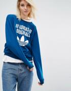 Adidas Originals Sweatshirt With Trefoil Logo - Tech Steel