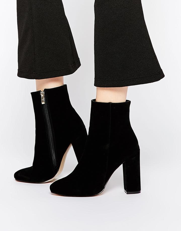 Public Desire Sofie Black Heeled Ankle Boots - Black