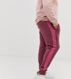 Asos Design Plus Skinny Sweatpants With Side Stripe In Purple - Purple
