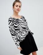 Blend She Diana Zebra Print Top - Multi