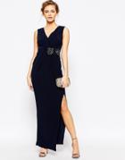 Coast Emile Maxi Jersey Dress In Navy - Navy