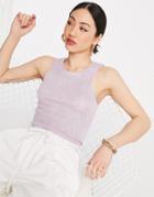 Mango Knit Tank In Lilac-purple