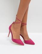 New Look Lace Up Heeled Shoes - Pink