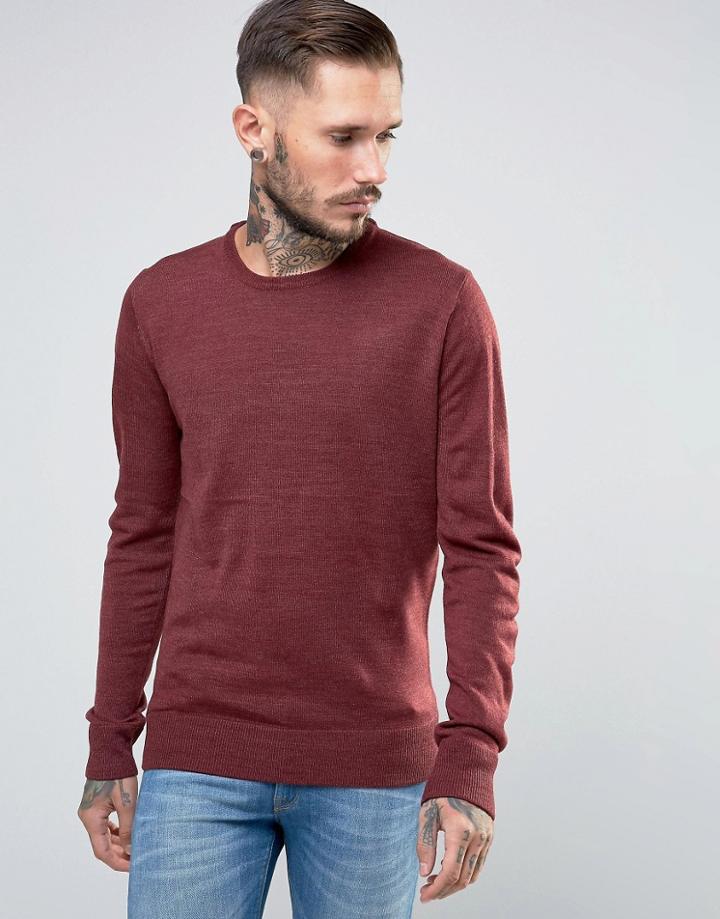 Brave Soul Basic Knit Sweater - Red