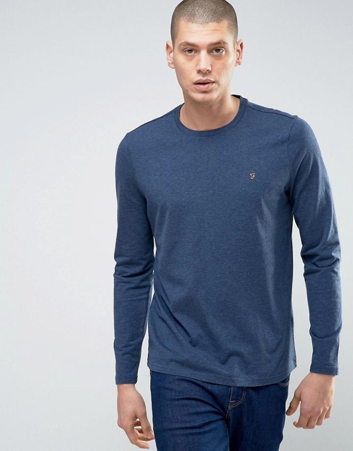 Farah Denny Marl Crew Neck Sweater - Navy