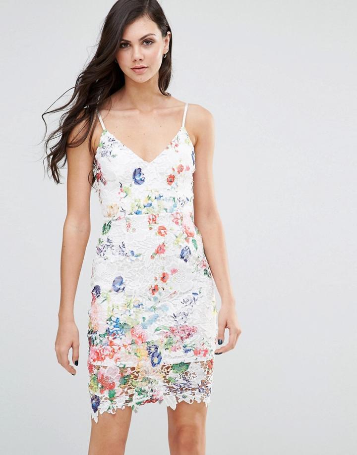 Lipstick Boutique Floral Lace Cami Dress - Multi
