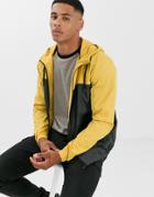 Only & Sons Lightweight Windbreaker In Yellow Color Block - Yellow