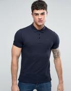 Armani Jeans Pique Logo Polo Regular Fit In Blue - Blue