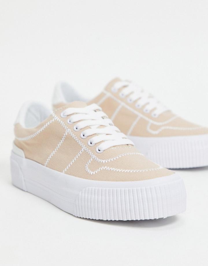 Asos Design Dekko Sneakers In Natural-neutral