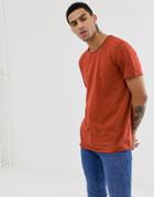 Weekday Dark T-shirt In Dark Orange - Orange