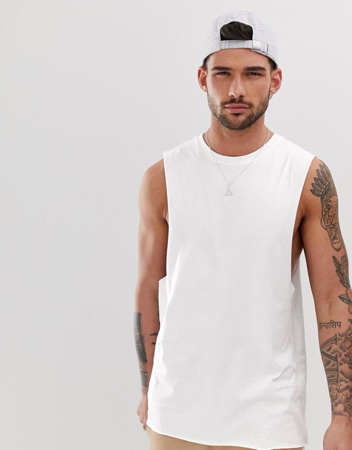 River Island Sleeveless Tank In White - White