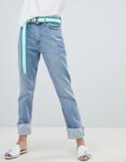 Mango Turn Up Straight Leg Jean - Blue