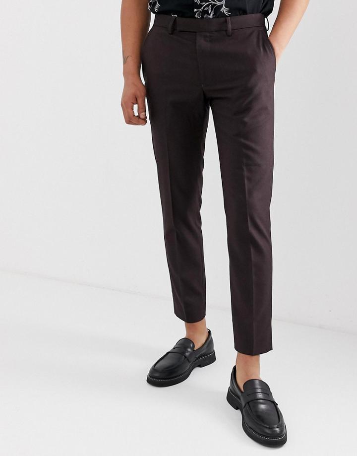 Moss London Slim Fit Pants In Brown