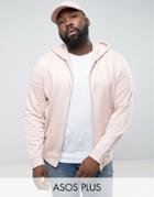 Asos Plus Zip Up Hoodie In Pink - Pink