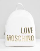 Love Moschino Backpack With Large Logo - White