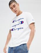 Champion T-shirt With Repeat Logo In White - White