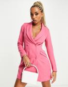 Missguided Blazer Dress In Bright Pink