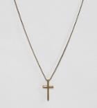 Reclaimed Vintage Inspired Necklace With Cross In Burnished Gold Exclusive At Asos - Silver