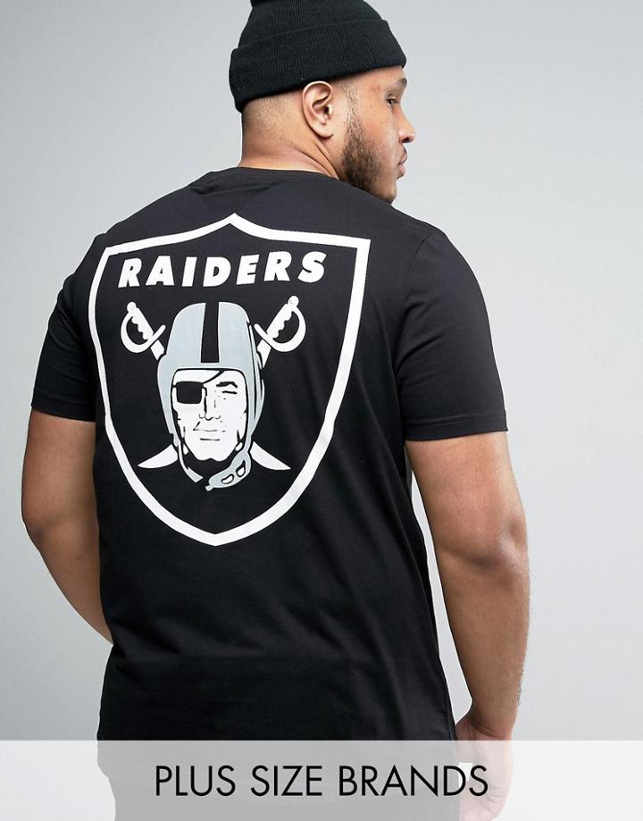 Majestic Plus Raiders Longline T-shirt - Black