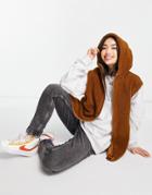 Asos Design Fleece Vest In Brown