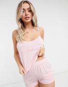 Adolescent Clothing Lazy Perfectionist Cami Short Set-pink