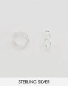 Asos Sterling Silver Interlocking Hoop Earrings - Silver