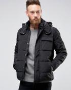 Only & Sons Padded Jacket With Hood - Black