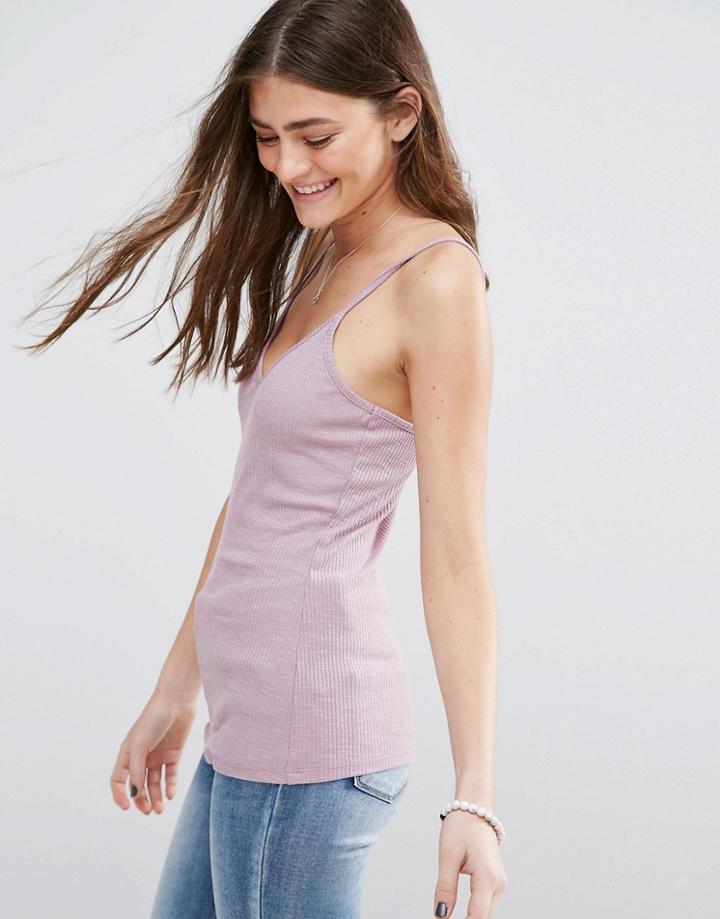 Asos Strappy Rib Cami - Purple