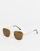 Madein. Double Brow Square Sunglasses-brown