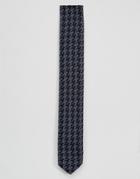 Noose & Monkey Dogstooth Wool Tie - Black