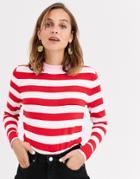 Gianni Feraud Striped Knit Sweater-red