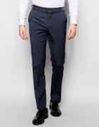 Asos Slim Suit Pants With Stretch In Blue - Blue
