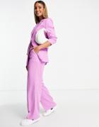 Asos Design Linen Ultimate Straight Suit Pants In Pink