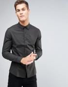 Asos Skinny Shirt In Khaki Tonic - Green