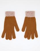 Boardmans Ribbed Knit Color Block Gloves In Camel-neutral