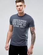 Abercrombie & Fitch Burnout T-shirt Muscle Slim Fit Abercrombie Print In Navy - Navy