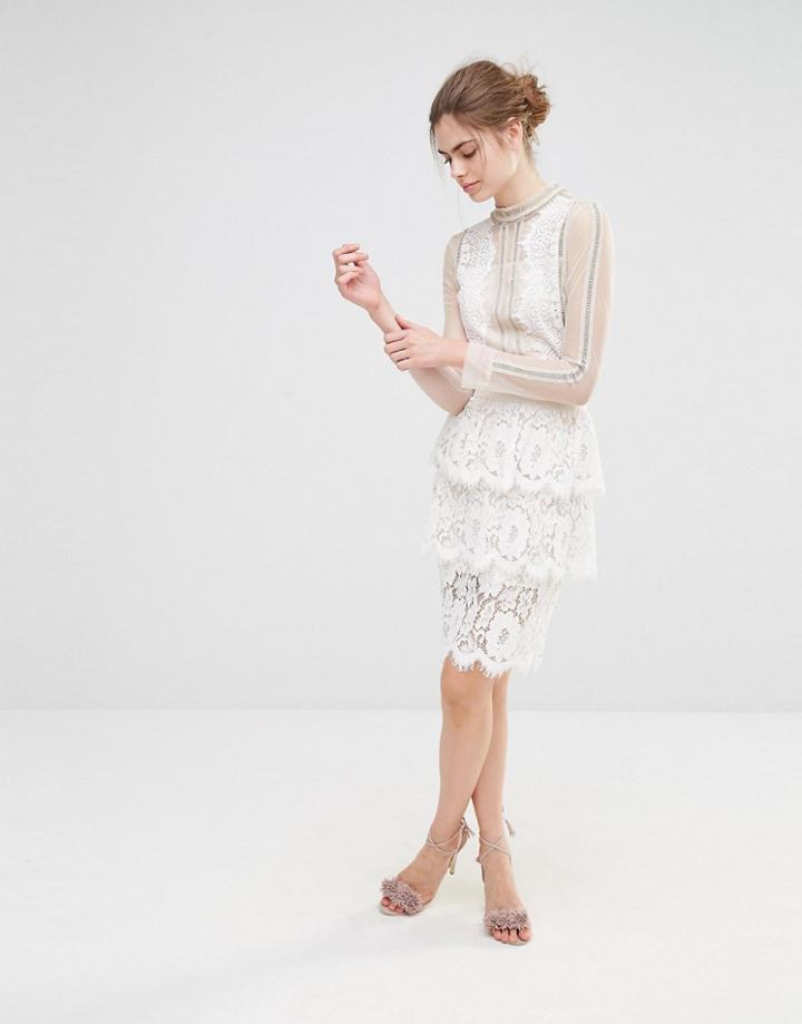Endless Roselace Tiered Skirt - White
