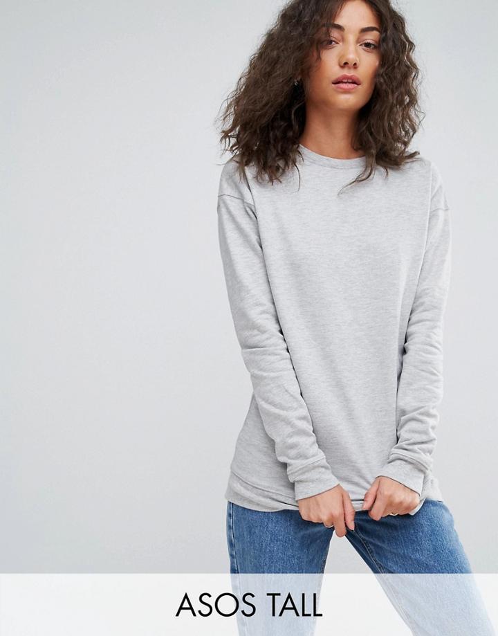 Asos Tall Boyfriend Sweatshirt - Gray