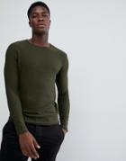Troy Textured Crew Neck Sweater - Green