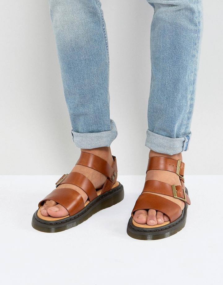 Dr Martens Gryphon Analine Sandals In Oak - Tan