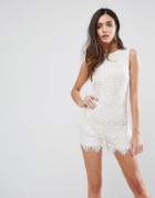Wyldr Get Up Romper Sleeveless Romper With Open Back - Cream