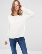Minimum Hilde Round Neck Sweater - White