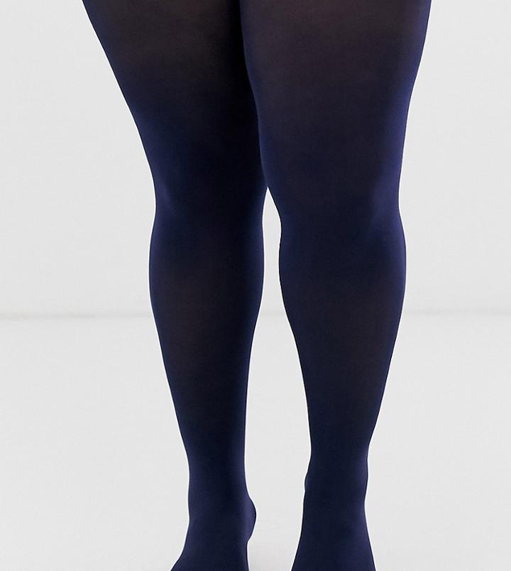 Asos Design Curve 60 Denier Superstretch Tights In Navy