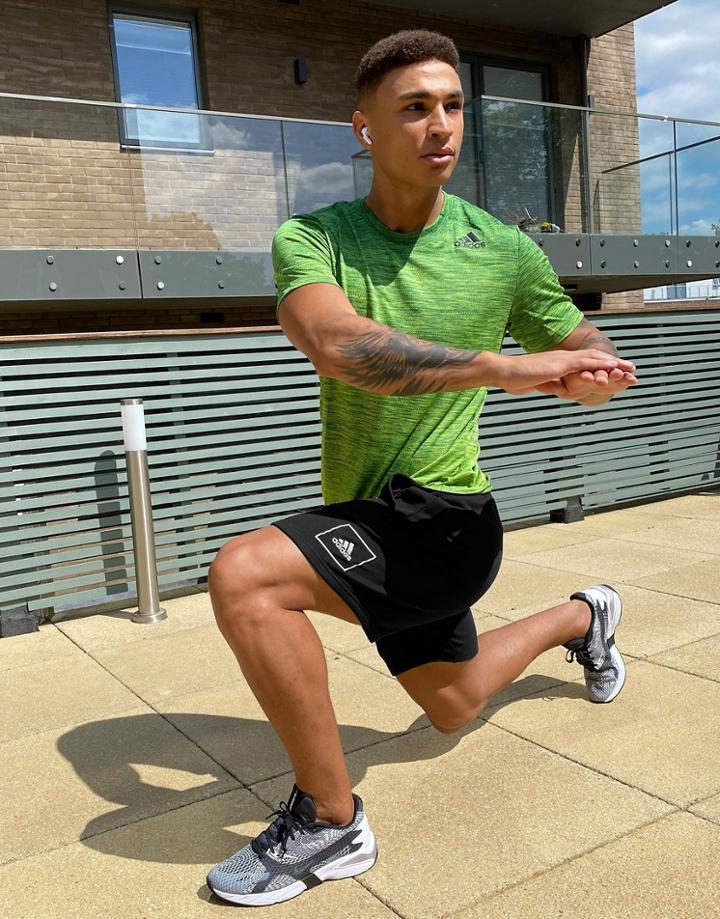 Adidas Athletic Box Logo Shorts In Black